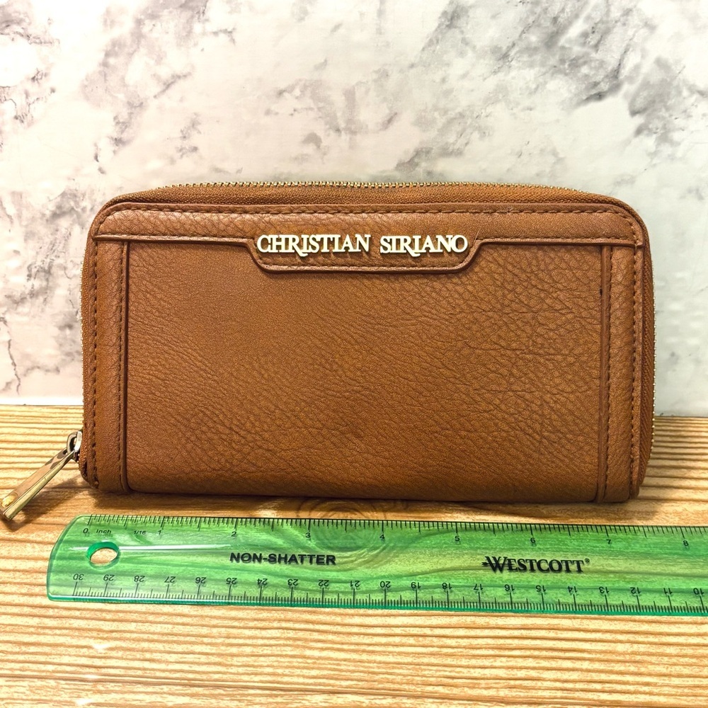 Christian Sirano Vegan Leather Brown Wallet - Picture 7 of 7